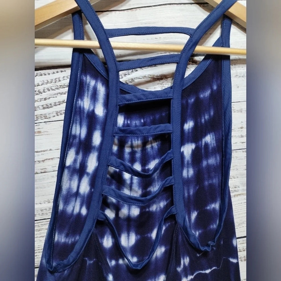 Sperry Tie Dye Swim Coverup Navy White size Small Ladderback Racerback Flowy - Picture 6 of 6